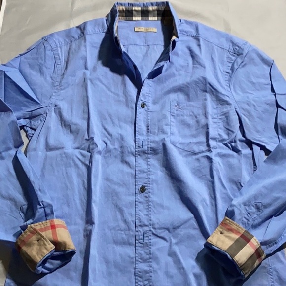 Burberry Brit Men’s Button up shirt Medium Blue - Picture 4 of 6